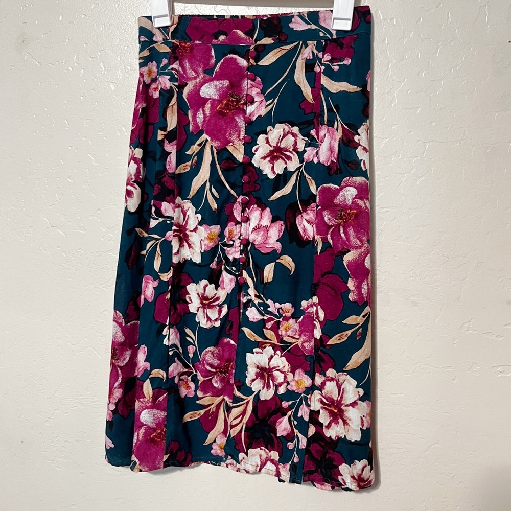 Band of the Free Pine And Plum Button Skirt Size S Small NWT